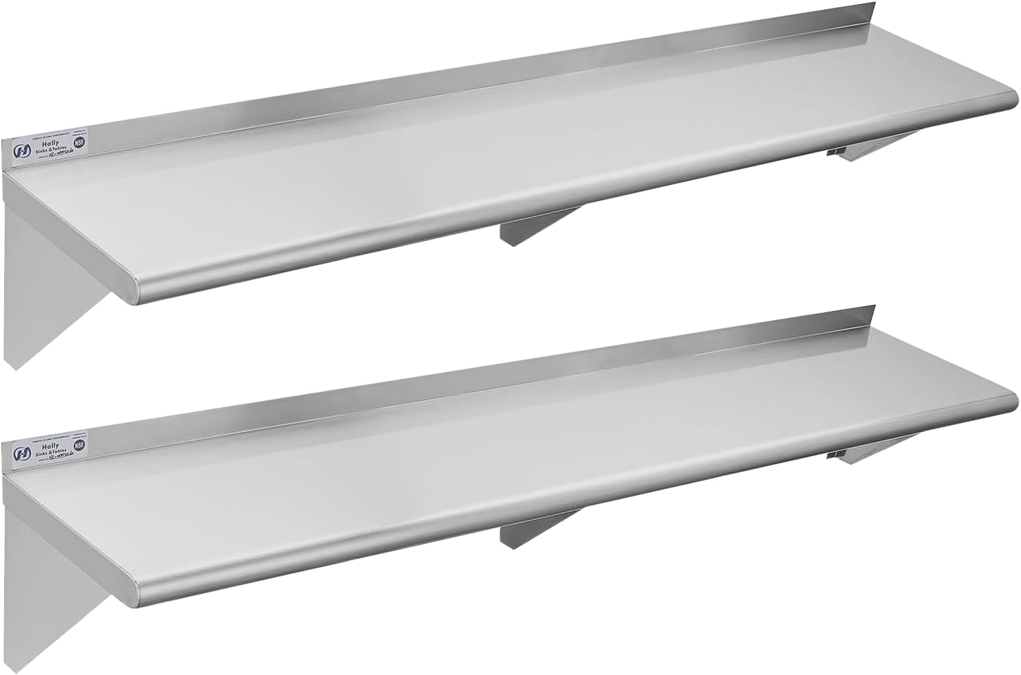 Wall Shelf Commercial Kitchen - Paquete de 2 estantes de acero