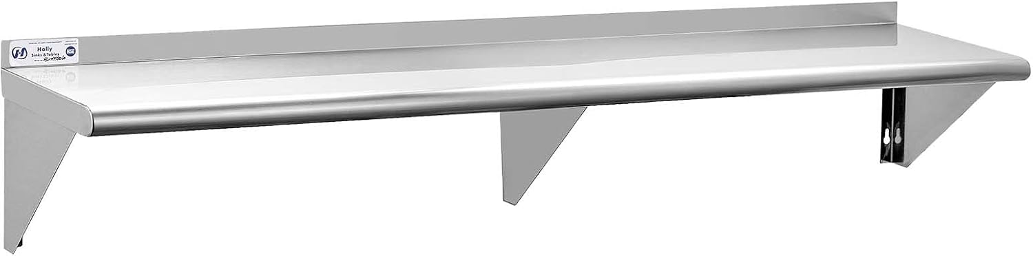 Wall Shelf Commercial Kitchen - Estante de Almacenamiento Flotante de Acero