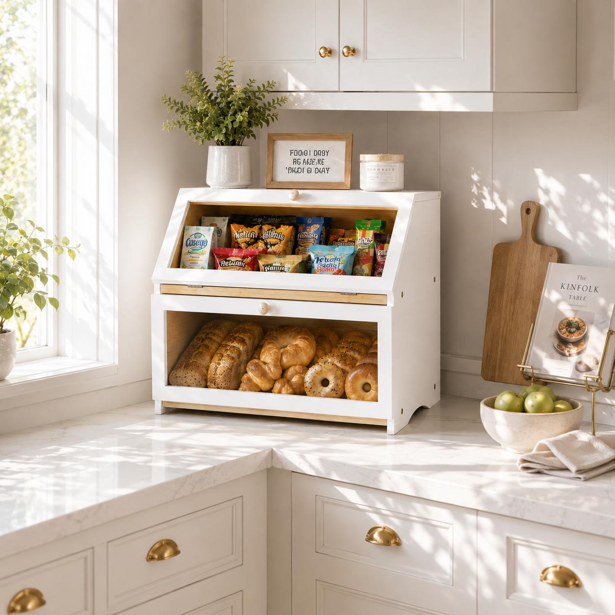 HOMEKOKO Caja de Pan de Doble  - Commercial Kitchen Organization reseña y precio