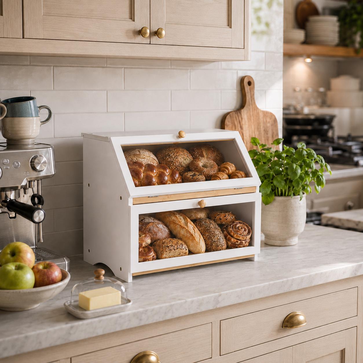 HOMEKOKO Caja de Pan de Doble  - Commercial Kitchen Organization reseña y precio
