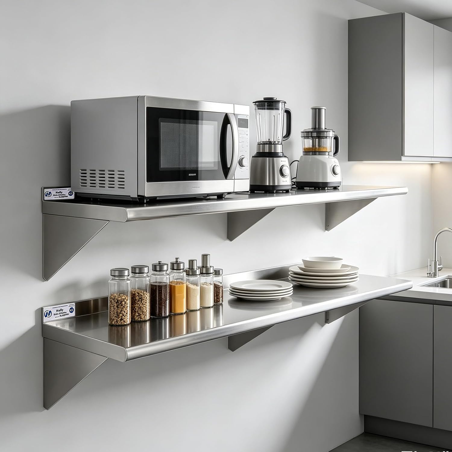 Paquete de 2 estantes de acero - Wall Shelf Commercial Kitchen reseña y precio