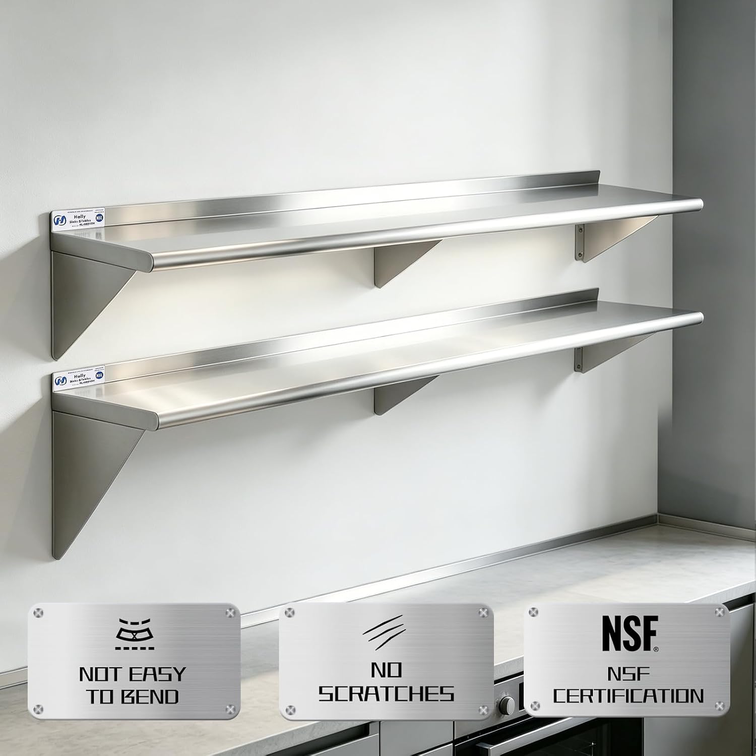 Paquete de 2 estantes de acero - Wall Shelf Commercial Kitchen reseña y precio