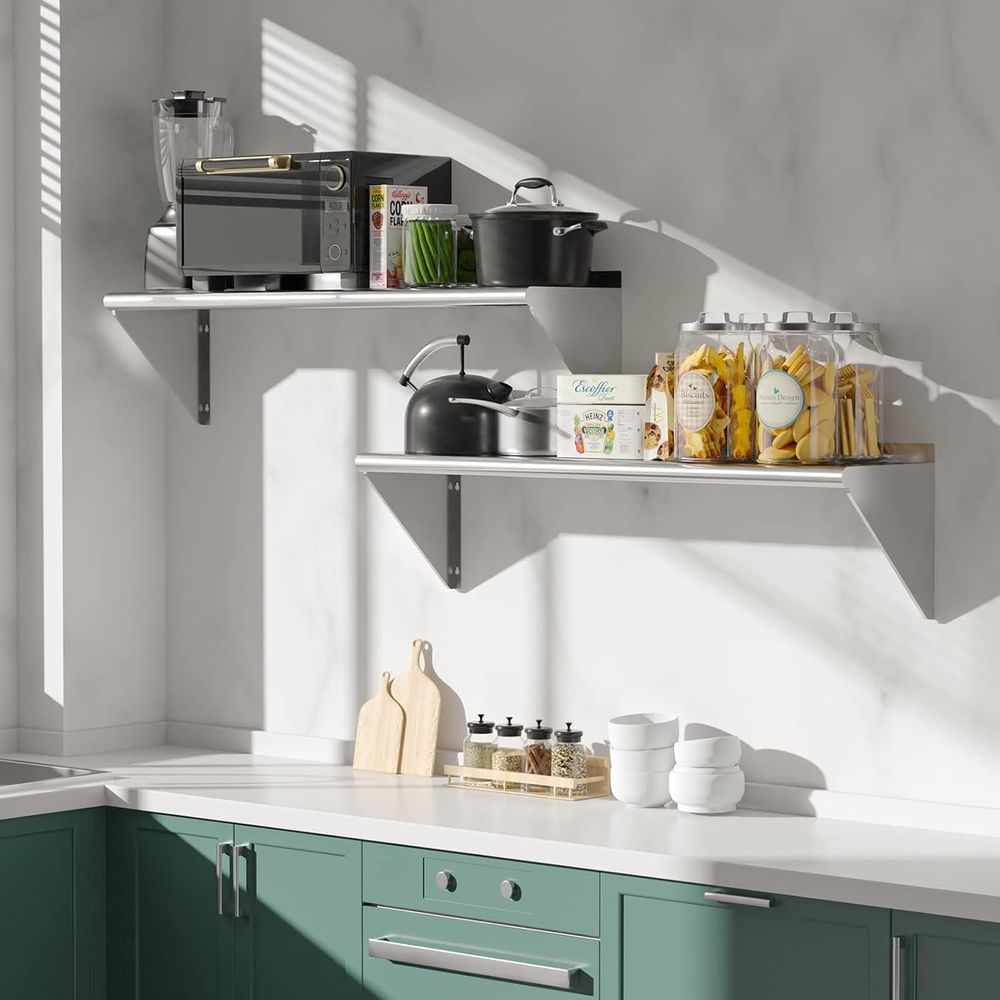 Paquete de 2 Estantes de Acero - Wall Shelf Commercial Kitchen reseña y precio